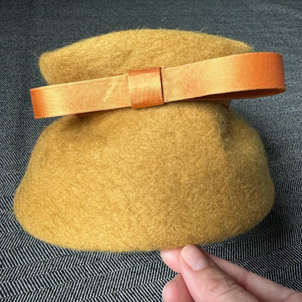Wool Hat w/Bow Vintage Henry Pollack Small 21.5 Inches - Picture 3 of 16